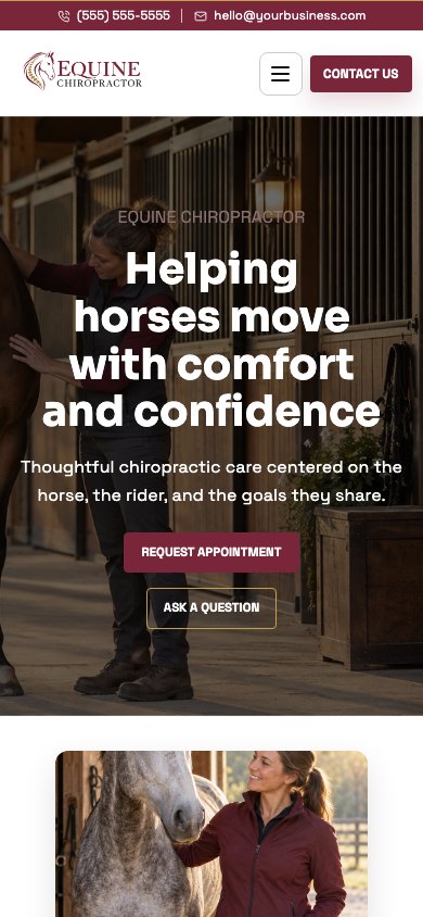 Equine Chiropractor design on a phone