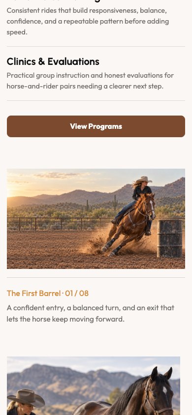 Sage Valley Barrel Horses design on a phone