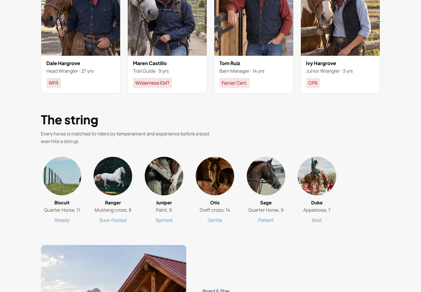 Elkhorn Fork Trail Ranch design, desktop preview